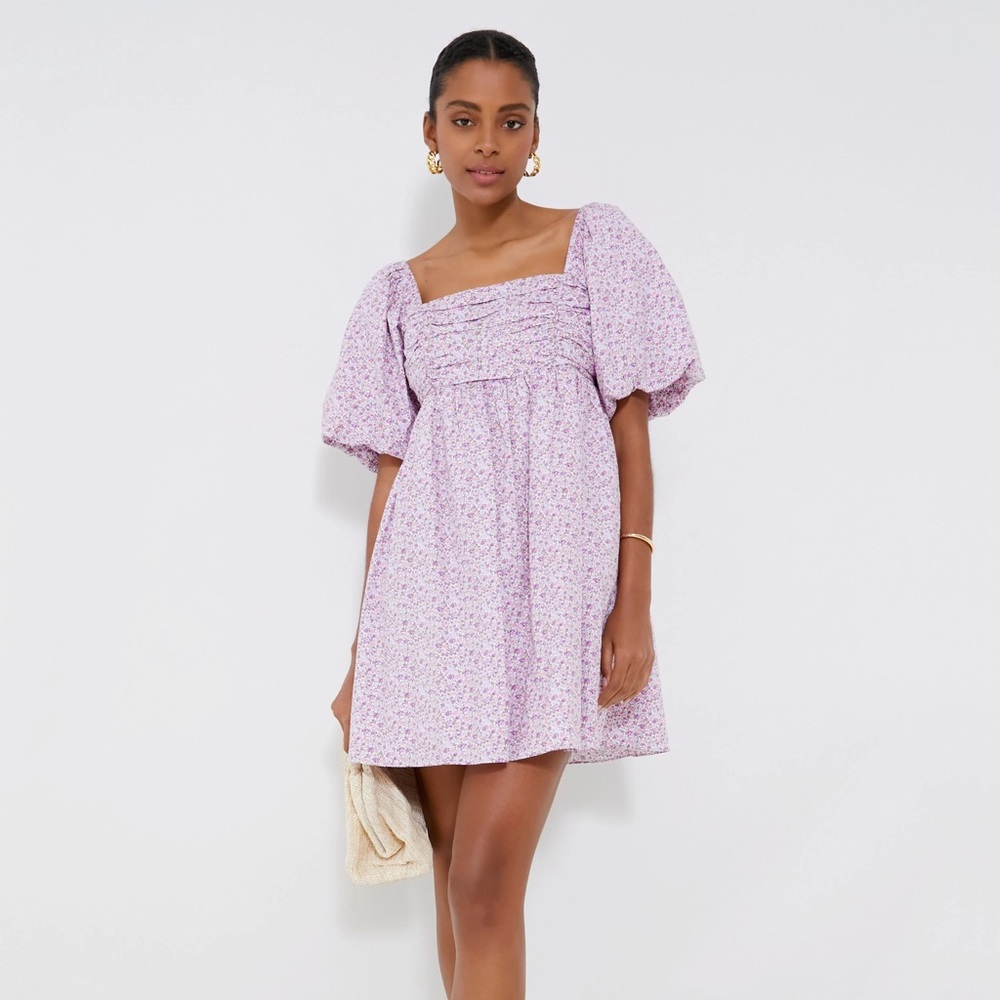 Tuckernuck Hyacinth House Purple Floral Bartlett Mini Dress
